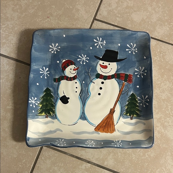 Festive Snowman Holiday Plate - Picture 1 of 1